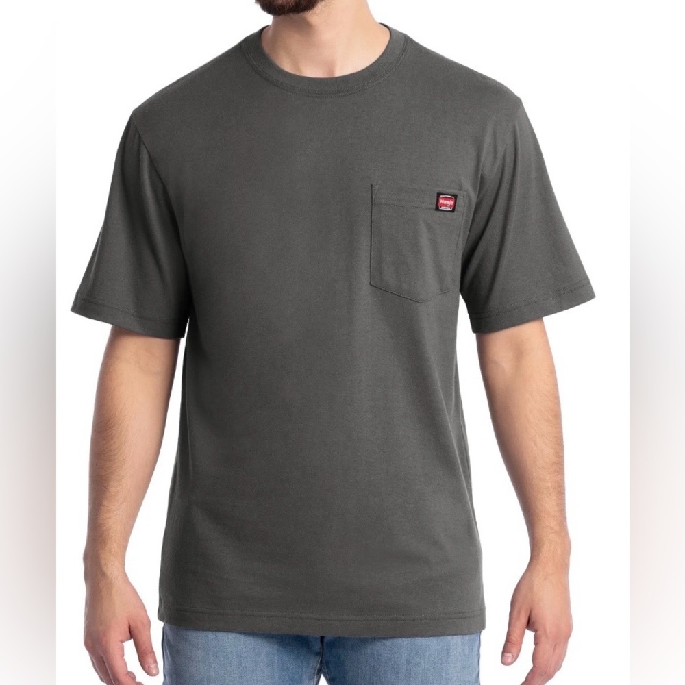 Wrangler Workwear Men's Short Sleeve Pocket T-Shirt, Charcoal Grey, Size 2XL - Picture 2 of 4